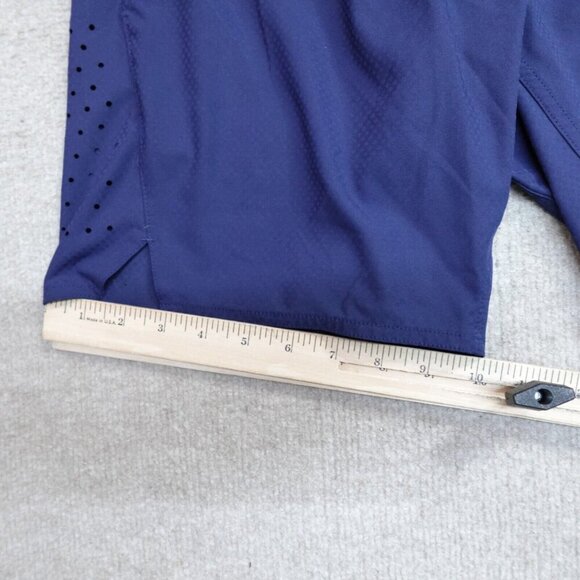 Legends Shorts Small Blue Solid Drawstring Unlined 6" in Perforated - Picture 4 of 14